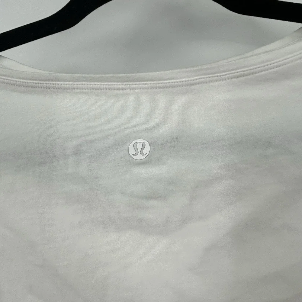 Lululemon Back In Action Organic Cotton Long Sleeve Shirt White Size 8